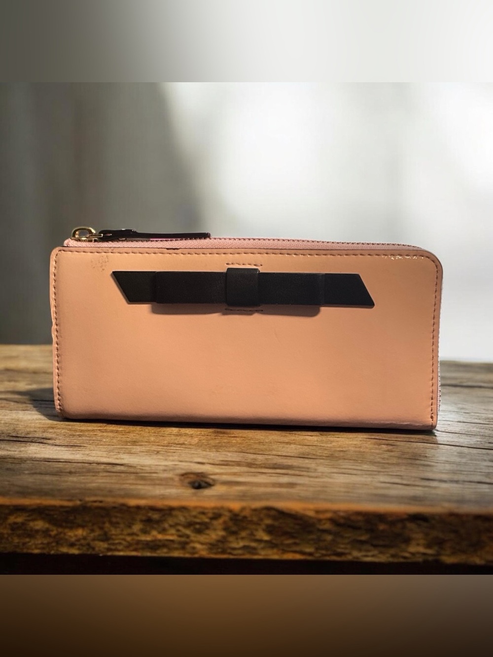 EUC Kate Spade Chelsea Park Nisha battleship pink patent leather wallet